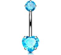 OUFER Body Piercing 10/12/14/16mm internamente Barre per Ombelico Barre in Titanio 14G Anelli per Ombelico Piercing per Ombelico Gioielli per Ombelico Cuore 14mm