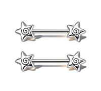 OUFER Body Piercing 14G 1.6mm 316L Stainless Steel Nipple Piercing Jewelry 14mm Externally Threaded Nipple Bars Barbell Body Piercing for Women Men