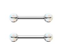 OUFER Body Piercing 14G Nipple Bars Titanium Nipple Barbell Rings Set Internally Nipple Piercing Tongue Bars Body Piercing Jewellery for Women Men 14MM