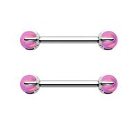 OUFER Body Piercing 14G Nipple Bars Titanium Nipple Barbell Rings Set Internally Nipple Piercing Tongue Bars Body Piercing Jewellery for Women Men 14MM