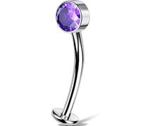 OUFER Body Piercing 14G Titanium Floating Belly Piercing Jewellery Bar filettato internamente Aqua CZ Belly Button Ring 10/12/14/16mm Hypoallergenic Curved Banana Barbell per Donne Uomini