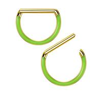 OUFER Body Piercing 14G Titanium Glow in the Dark Clicker Nipple Piercing
