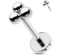 OUFER Body Piercing 16G/18G Labret Piercing Jewellery Threadless Helix Earrings Lip Stud Bars Titanium Tragus Conch Cartilage Flat Back Earrings 6/8mm