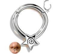 OUFER Body Piercing 16G 8mm Hinged Segment Ring Septum Cartilage Earring