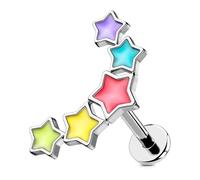 OUFER Body Piercing 16G Helix Piercing Jewelry 316L Surgical Steel Lip Studs Bars Curved Flat Back Earring Internally Threaded Helix Tragus Earrings Jewellery for Women