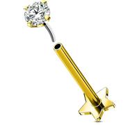 OUFER Body Piercing 16G Labret Piercing Studs Gioielli Titanio CZ Helix Cartilage Bar Lip Conch Tragus 5/6/8/10/12mm Flat Back Orecchini