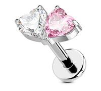 OUFER Body Piercing 16G Titanium Labret Piercing Jewelry Helix Earring Threadless Lip Stud Push in Cartilage Flat Back Earrings Nose Stud Nostril Piercing Jewellery