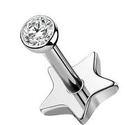 OUFER Body Piercing 18G Flat Back Earrings Titanium Lip Piercing Jewellery 5/6/8/10/12mm Helix Earrings Labret Nose Piercing Stud Bar
