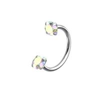 OUFER Body Piercing 18G Titanium Horseshoe Nose Ring Internally Threaded CZ Septum Piercing 6/7/8mm Cartilage Earring Piercing Jewelry for Nose Helix Tragus Lip
