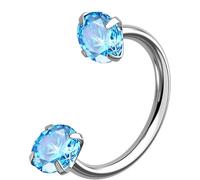 OUFER Body Piercing 18G Titanium Horseshoe Nose Ring Internally Threaded CZ Septum Piercing 6/7/8mm Cartilage Earring Piercing Jewelry for Nose Helix Tragus Lip