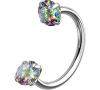 OUFER Body Piercing 18G Titanium Horseshoe Nose Ring Internally Threaded CZ Septum Piercing 6/7/8mm Cartilage Earring Piercing Jewelry for Nose Helix Tragus Lip