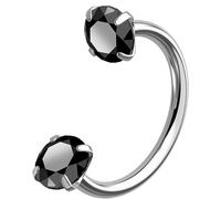 OUFER Body Piercing 18G Titanium Horseshoe Nose Ring Internally Threaded CZ Septum Piercing 6/7/8mm Cartilage Earring Piercing Jewelry for Nose Helix Tragus Lip