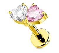 OUFER Body Piercing 18G Titanium Labret Piercing Jewelry Helix Earring Threadless Lip Stud Push in Cartilage Flat Back Earrings Nose Stud Nostril Piercing Jewellery 6mm