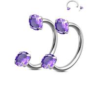 OUFER Body Piercing 2PCS 316L Surgical Steel Horseshoe Nose Rings Hoops 20G Push Pin Threadless Nose Rings For Women Men CZ Horseshoe Septum Lip Eyebrow Helix Daith Ear Piercing Jewelry 7mm/8mm