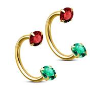 OUFER Body Piercing 2PCS Christmas Horseshoe Nose Ring Hoops 20G Threadless Nose Piercing 316L Surgical Steel Septum Ring Helix Tragus Daith Earrings Lip Eyebrow Nostril Jewellery Wemen Men 7mm/8mm