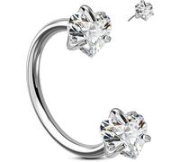 OUFER Body Piercing 316L Surgical Steel Horseshoe Nose Rings Hoops 20G Push Pin Threadless Nose Rings For Women Men CZ Horseshoe Septum Lip Eyebrow Helix Daith Ear Piercing Jewelry 7mm/8mm