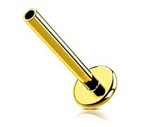 OUFER Body Piercing 6/8/10/12mm Threadless 16G Titanium Labret Lip Push in Tragus Helix Earring Stud Piercing Replacement Bar Gold Lip Labret Conch Bar