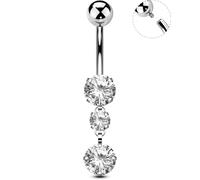 OUFER Body Piercing Belly Bars Titanio Navel Piercing Bar Gioielli Internamente 14G Belly Piercing Bars Navel Ring 10/12/14/16mm piercing ombelicale