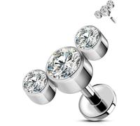 OUFER Body Piercing Corporei Internally Thread Labret Piercing Labbro Gioielli di Piercing in Titanio Helix Tragus Conch Orecchino a Perno 16G Helix Lip Tragus Bar