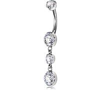 OUFER Body Piercing corporei Interni Belly Bars 12mm Belly Button Bars 14G Titanium Navel Bars Piercing Extra Lunga Gioielli per Piercing dell Ombelico Dangle Belly Button Ring