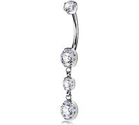 OUFER Body Piercing corporei Interni Belly Bars 14mm Belly Button Bars 14G Titanium Navel Bars Piercing Extra Lunga Gioielli per Piercing dell Ombelico Dangle Belly Button Ring