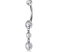 OUFER Body Piercing corporei interni Belly Bars 16mm Belly Button Bars 14G Titanium Navel Bars Piercing Extra Lunga Gioielli per Piercing dell Ombelico Dangle Belly Button Ring