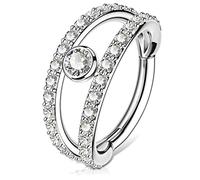 OUFER Body Piercing Helix Piercing 16G Helix Orecchino 316L Surgical Steel Clear CZ Trago Piercing Donna Nose Ring Orecchino Trago Daith Earrings Piercing Jewellery