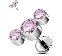 OUFER Body Piercing Internally Labret Lip Bar Titanium Tragus Helix Earring Stud Piercing Jewelry 16G Labret Helix Piercings Jewellery 5/6/8/10/12mm Flat Back Earrings