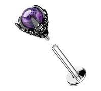 OUFER Body Piercing Internally Labret Piercing 16G Helix Tragus 6/8/10/12mm Conch Earring Stud 316L Stainless Lip Piercing Bar Jewellery