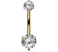 OUFER Body Piercing Internally Piercing per Ombelico Belly Piercing 10/12/14/16mm Belly Bars 14G Extra Long Navel Piercing Jewellery Gold Navel Bars Belly Button Piercing Jewellery