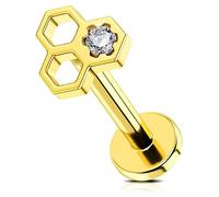 OUFER Body Piercing Internamente Labret Piercing Stud Gioielli 16G Lip Piercing Stud Bar 316L in acciaio inox Helix Tragus Orecchino Bar Piercing Gioielli