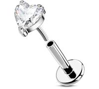 OUFER Body Piercing Labbro Helix Piercing Earring Stud Threadless 16G Labret Trago Piercing 316L Stainless Steel Lip Tragus Conch Piercing Jewellery