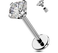 OUFER Body Piercing Labbro Piercing 6/8/10/12mm 18G Nose Stud Internally Helix Labret Piercing Jewellery Titano Conch Tragus lobe Earring Bars Flat Back Earrings
