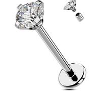 OUFER Body Piercing Labbro Piercing 6/8/10/12mm 18G Nose Stud Internally Helix Labret Piercing Jewellery Titano Conch Tragus lobe Earring Bars Flat Back Earrings