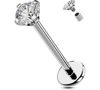 OUFER Body Piercing Labbro Piercing Helix Earrings Piercing Internally Flat Back Earrings 18G Nose Piercing Jewellery Titano 6/8/10/12mm Conch Tragus Lobe Piercing Studs