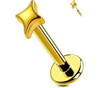 OUFER Body Piercing Labret Jewellery Titanium Labret Stud 16G/18G 6/8mm Threadless Lip Tragus Conch Earring Push in Helix Medusa Stud Cartilage Lobe Flat back Earring