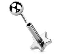 OUFER Body Piercing Labret Lip Piercing Bar Titanium Push in Helix Piercings 16G 5/6/8/10/12mm Threadless Tragus Conch Stud Jewellery