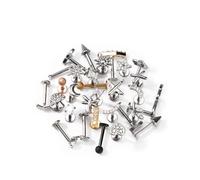 OUFER Body Piercing Labret Piercing Jewellery 16G Lip Stud Titanium Helix Earrings 8mm Tragus Conch Piercings Random Shipped 316L Stainless Steel Flat Back Earring