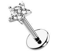 OUFER Body Piercing Labret Piercing Jewelry Titanium Helix Earrings 16G/18G/20G Flat Back Earring Push in Lip Nose Stud Nostril Piercing Threadless Tragus Conch Lobe Bar Jewellery 6mm