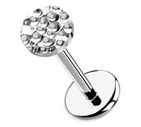 OUFER Body Piercing Labret Piercing Jewelry Titanium Helix Earrings 16G/18G/20G Flat Back Earring Push in Lip Nose Stud Nostril Piercing Threadless Tragus Conch Lobe Bar Jewellery 6mm