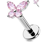 OUFER Body Piercing Labret Stud: 16G Internally Threaded Helix Earrings Butterfly Lip Tragus Medsua Piercings Jewellery 316L Surgical Steel Cartilage Earrings