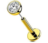 OUFER Body Piercing Labrro Piercing Push In Titanium Lip Stud 16G Helix Piercing 5/6/8/10/12mm Gold Tragus Labret Bar Jewellery Cartilage Earring Stud Trago Piercing