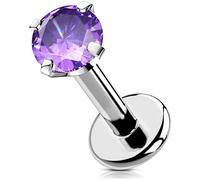 OUFER Body Piercing Lip Piercing Jewellery 16G Helix Piercings Internally Labret Earring 5/6/8/10/12mm Labret Piercing Stud Tragus Conch Cartilage Flat Back Earrings