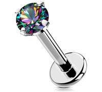 OUFER Body Piercing Lip Piercing Jewellery 16G Helix Piercings Internally Labret Earring 5/6/8/10/12mm Labret Piercing Stud Tragus Conch Cartilage Flat Back Earrings