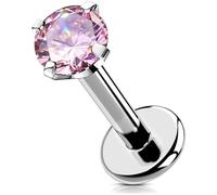 OUFER Body Piercing Lip Piercing Jewellery 16G Helix Piercings Internally Labret Earring 5/6/8/10/12mm Labret Piercing Stud Tragus Conch Cartilage Flat Back Earrings