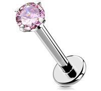 OUFER Body Piercing Lip Piercing Jewellery 16G Helix Piercings Internally Labret Earring 5/6/8/10/12mm Labret Piercing Stud Tragus Conch Cartilage Flat Back Earrings