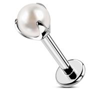 OUFER Body Piercing Lip Piercings Jewellery Threadless Labret Studs 16G Tragus Helix Studs Earrings Lip Labret Piercing Pearl Push in Cartilage Earrings