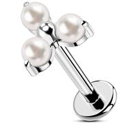 OUFER Body Piercing Lip Piercings Jewellery Threadless Labret Studs 16G Tragus Helix Studs Earrings Lip Labret Piercing Pearl Push in Cartilage Earrings