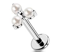 OUFER Body Piercing Lip Piercings Jewellery Threadless Labret Studs 16G Tragus Helix Studs Earrings Lip Labret Piercing Pearl Push in Cartilage Earrings