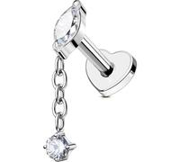 OUFER Body Piercing Lip Studs Labret Bars Titanium 6/8mm Silver Gold Helix Tragus Stud Piercing Jewellery Internally Threaded Flat Back Earring Women Men